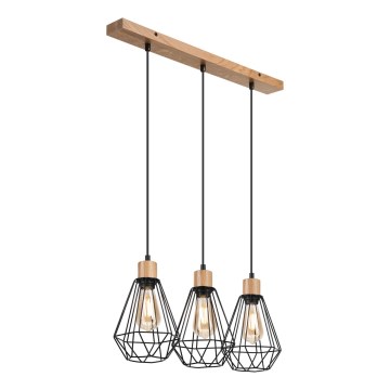 Brilagi - Pakabinamas sietynas WOODY BASKET 3xE27/60W/230V ąžuolas