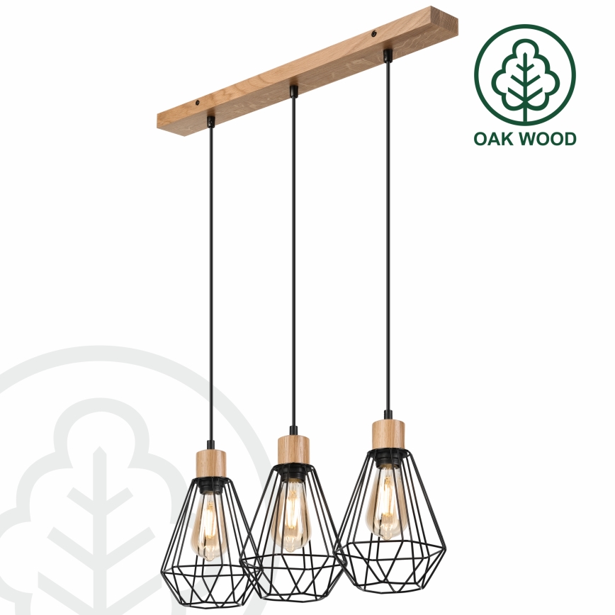 Brilagi - Pakabinamas sietynas WOODY BASKET 3xE27/60W/230V ąžuolas