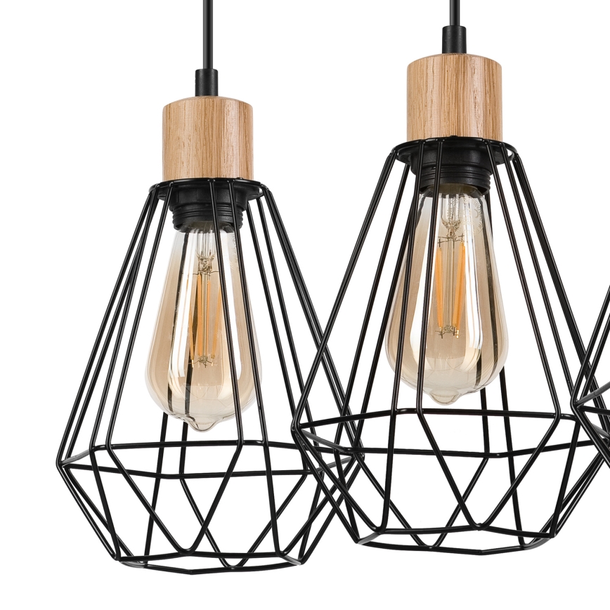 Brilagi - Pakabinamas sietynas WOODY BASKET 3xE27/60W/230V ąžuolas