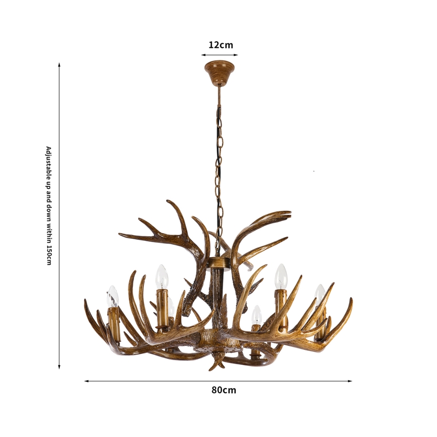 Brilagi - Pakabinamas šviestuvas ant grandinės DEER 6xE14/10W/230V, skersmuo 80 cm