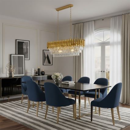 Brilagi - Pakabinamas šviestuvas ant grandinės ECLIPSE 10xE14/10W/230V 78x28 cm auksinis