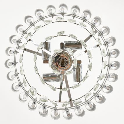 Brilagi - pakabinamas šviestuvas ant grandinės ECLIPSE 5xE14/10W/230V, skersmuo 38 cm, sidabrinis