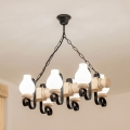 Brilagi - Pakabinamas šviestuvas ant grandinės RUSTIC 6xE14/40W/230V, ąžuolas