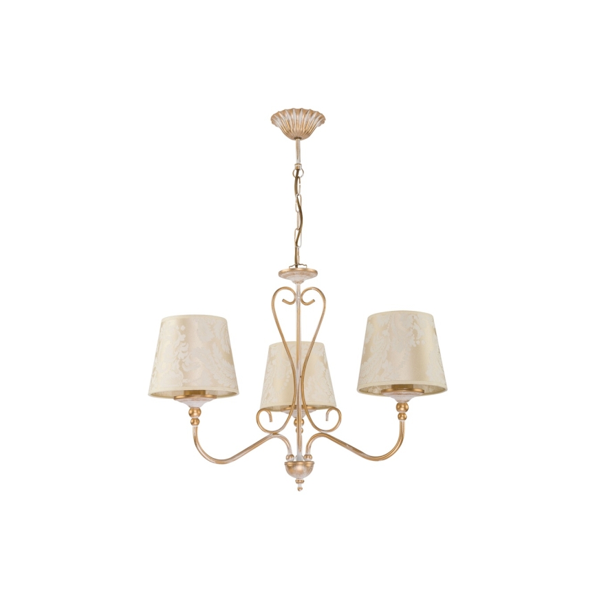 BRILAGI - Pakabinamas šviestuvas ant grandinės SONIA 3xE27/15W/230V Ø 64 cm kreminė/patina