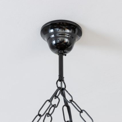 Brilagi - Pakabinamas šviestuvas ant grandinės TIMONA 8xE14/40W/230V Ø 70 cm, iš buko