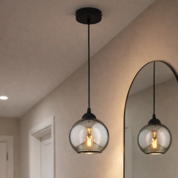 Brilagi - Pakabinamas šviestuvas ant laido 1xE27/60W/230V juoda/dūminė pilka