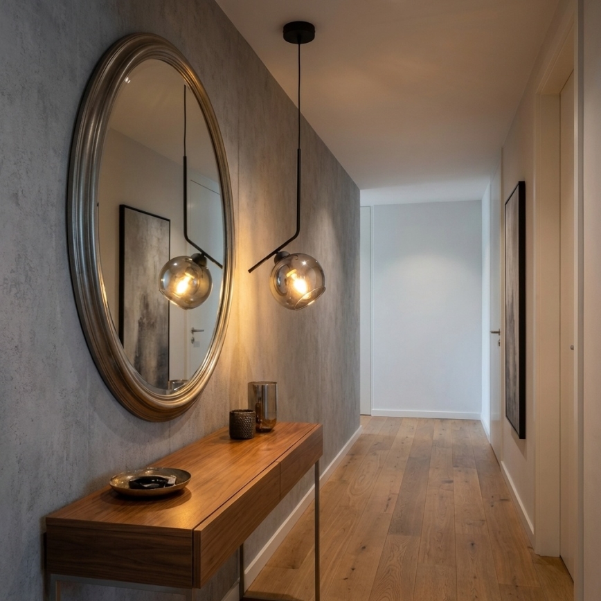 Brilagi - Pakabinamas šviestuvas ant laido 1xE27/60W/230V juoda/dūminė pilka