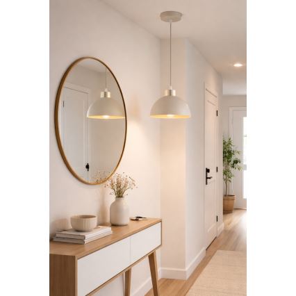 Brilagi - pakabinamas šviestuvas ant laido 1xE27/60W/230V Ø 18 cm smėlinė/auksinė