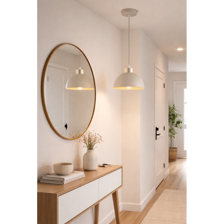 Brilagi - pakabinamas šviestuvas ant laido 1xE27/60W/230V Ø 18 cm smėlinė/auksinė