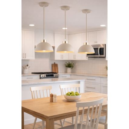 Brilagi - pakabinamas šviestuvas ant laido 1xE27/60W/230V Ø 18 cm smėlinė/auksinė