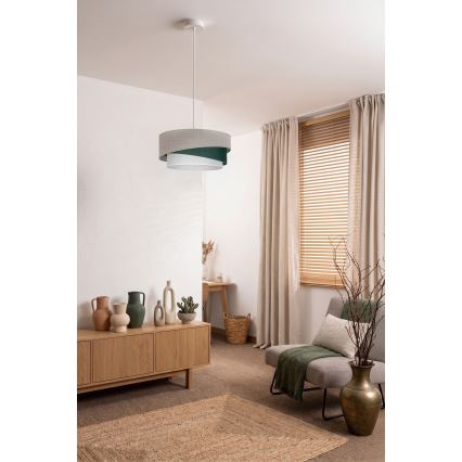 Brilagi - pakabinamas šviestuvas ant laido ARROW 1xE27/60W/230V Ø 45 cm smėlio spalvos/žalia/balta