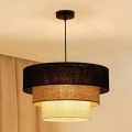 Brilagi - Pakabinamas šviestuvas ant laido ASPEN LUNETA 1xE27/15W/230V skersmuo 45 cm juoda/kreminė/šviesiai ruda