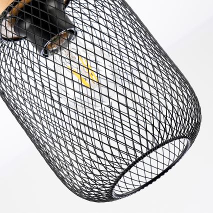 Brilagi - Pakabinamas šviestuvas ant laido BASKLITE 1xE27/15W/230V mediena/juoda