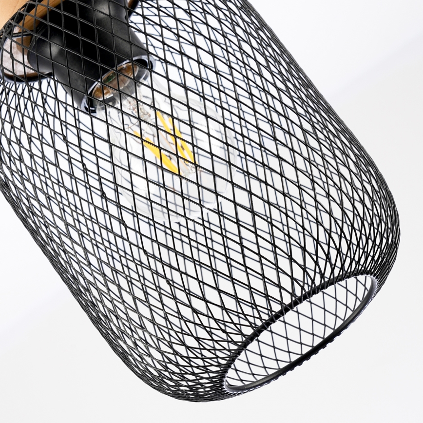 Brilagi - Pakabinamas šviestuvas ant laido BASKLITE 1xE27/15W/230V mediena/juoda