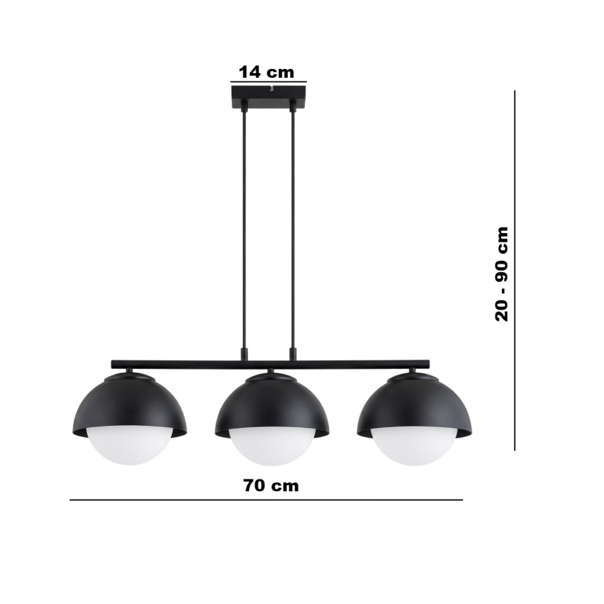 BRILAGI - Pakabinamas šviestuvas ant laido COSMO 3xE27/60W/230V juodas