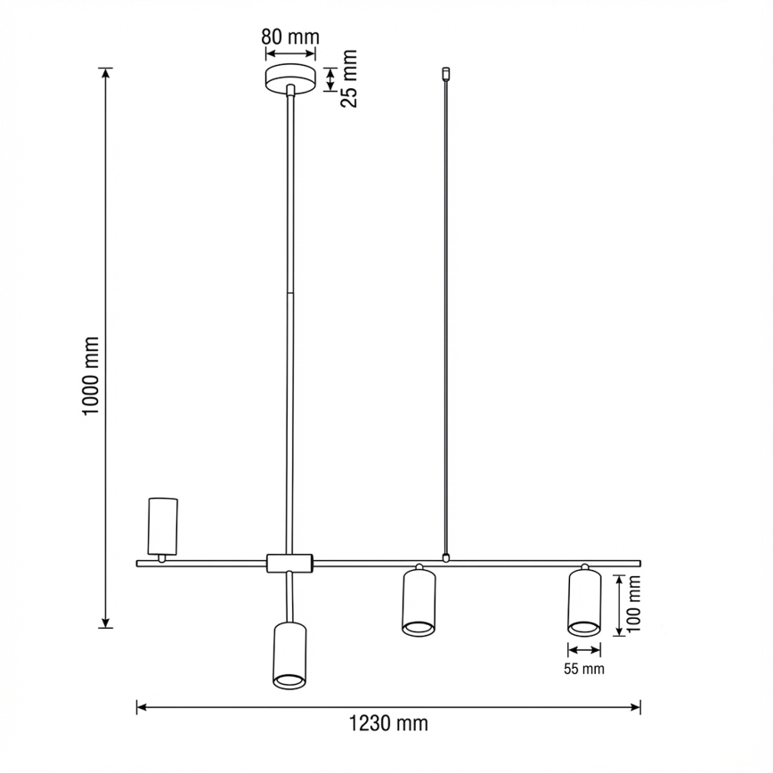 Brilagi - pakabinamas šviestuvas ant laido CRANE 4xGU10/30W/230V smėlio spalvos
