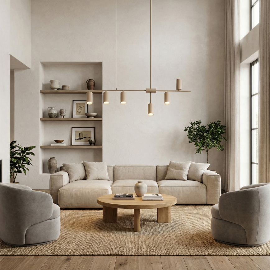 Brilagi - Pakabinamas šviestuvas ant laido CRANE 6xGU10/30W/230V smėlio spalvos