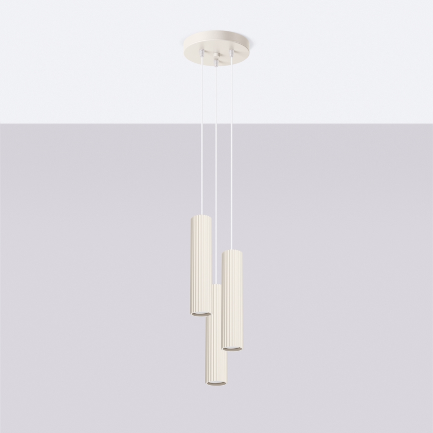 Brilagi - Pakabinamas šviestuvas ant laido CRESTO 3xGU10/10W/230V kreminis