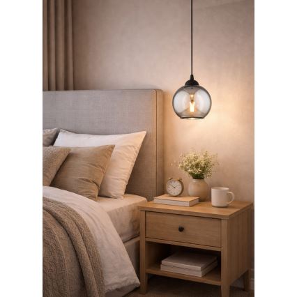 Brilagi - Pakabinamas šviestuvas ant laido DIOR 1xE27/60W/230V juoda/dūminė pilka