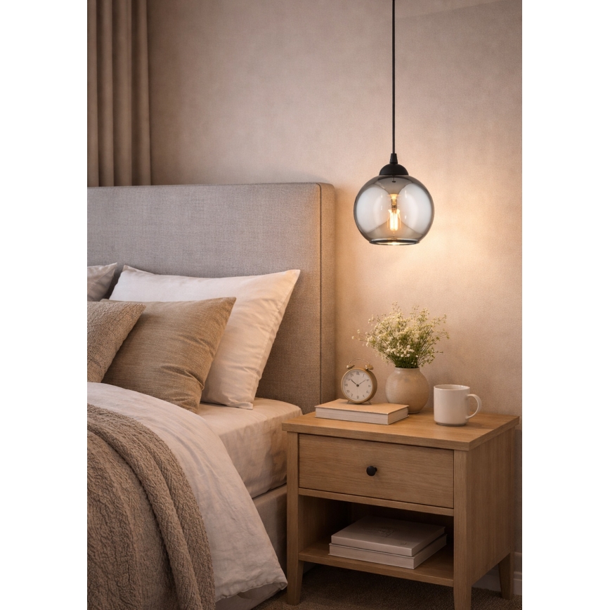 Brilagi - Pakabinamas šviestuvas ant laido DIOR 1xE27/60W/230V juoda/dūminė pilka