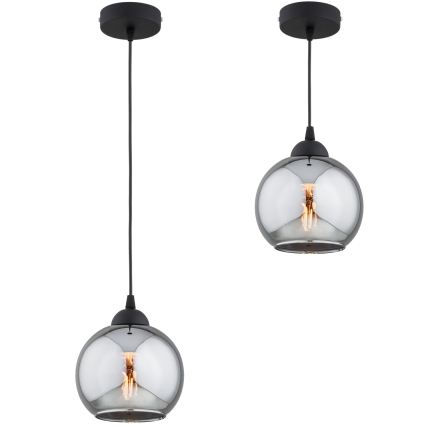 Brilagi - Pakabinamas šviestuvas ant laido DIOR 1xE27/60W/230V juoda/dūminė pilka