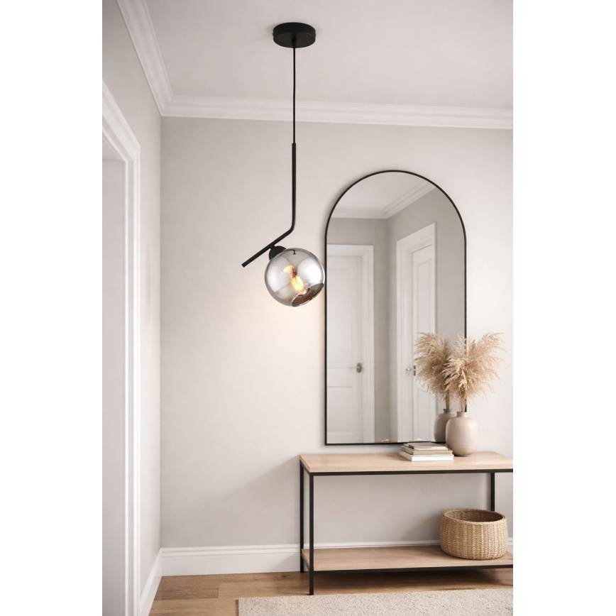 Brilagi - Pakabinamas šviestuvas ant laido DIOR 1xE27/60W/230V juoda/dūminė pilka
