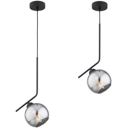 Brilagi - Pakabinamas šviestuvas ant laido DIOR 1xE27/60W/230V juoda/dūminė pilka