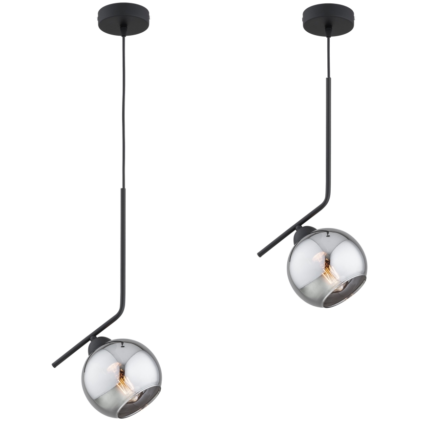 Brilagi - Pakabinamas šviestuvas ant laido DIOR 1xE27/60W/230V juoda/dūminė pilka