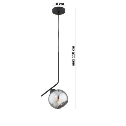Brilagi - Pakabinamas šviestuvas ant laido DIOR 1xE27/60W/230V juoda/dūminė pilka