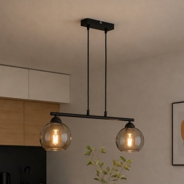 Brilagi - Pakabinamas šviestuvas ant laido DIOR 2xE27/60W/230V juoda/dūminė pilka