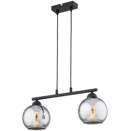 Brilagi - Pakabinamas šviestuvas ant laido DIOR 2xE27/60W/230V juoda/dūminė pilka