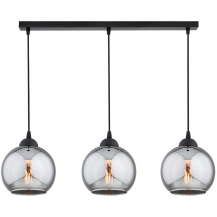 Brilagi - Pakabinamas šviestuvas ant laido DIOR 3xE27/60W/230V juoda/dūminė pilka