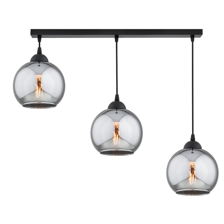 Brilagi - Pakabinamas šviestuvas ant laido DIOR 3xE27/60W/230V juoda/dūminė pilka