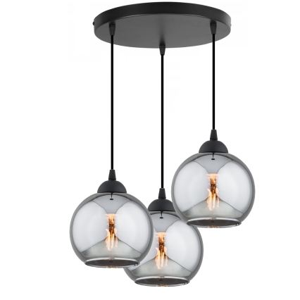 Brilagi - Pakabinamas šviestuvas ant laido DIOR 3xE27/60W/230V juoda/dūminė pilka