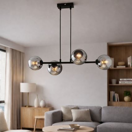 Brilagi - pakabinamas šviestuvas ant laido DIOR 4xE27/60W/230V juoda/dūminė pilka