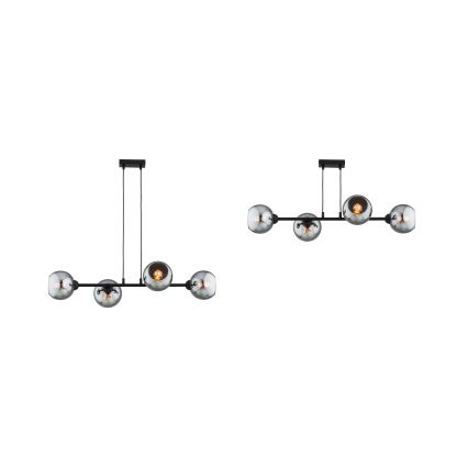 Brilagi - pakabinamas šviestuvas ant laido DIOR 4xE27/60W/230V juoda/dūminė pilka