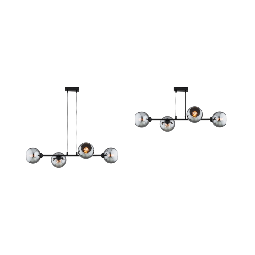 Brilagi - pakabinamas šviestuvas ant laido DIOR 4xE27/60W/230V juoda/dūminė pilka