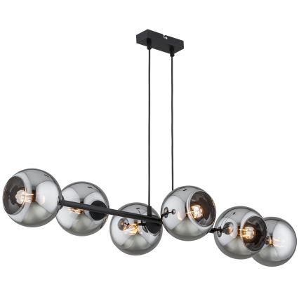 Brilagi - Pakabinamas šviestuvas ant laido DIOR 6xE27/60W/230V juoda/dūminė pilka