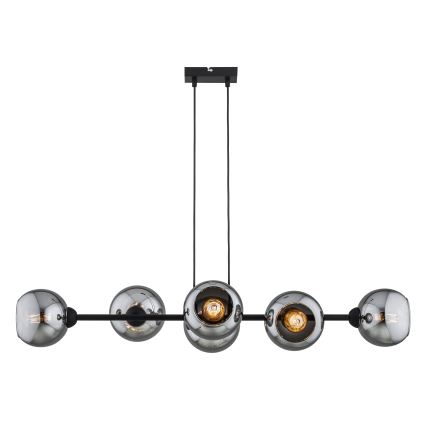 Brilagi - Pakabinamas šviestuvas ant laido DIOR 6xE27/60W/230V juoda/dūminė pilka