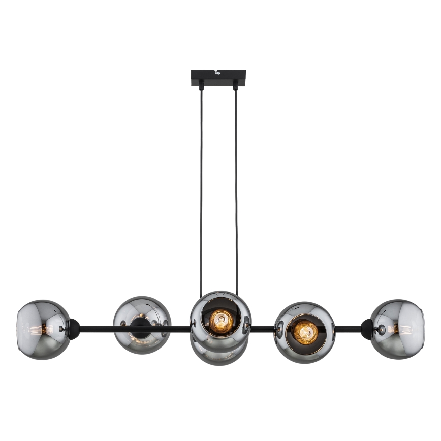 Brilagi - Pakabinamas šviestuvas ant laido DIOR 6xE27/60W/230V juoda/dūminė pilka