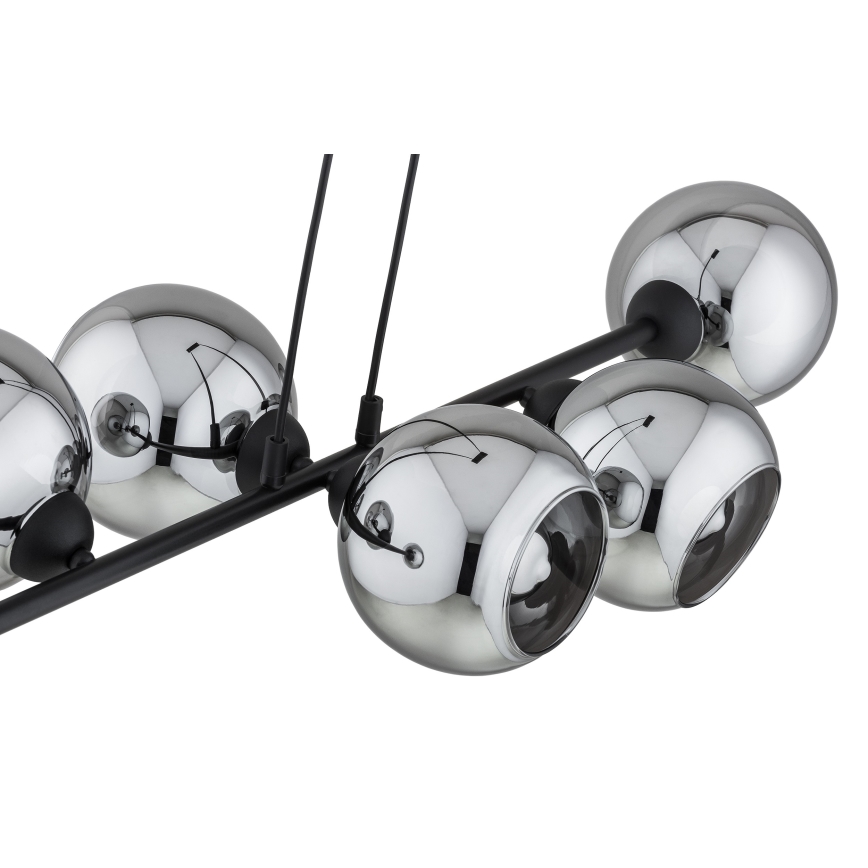 Brilagi - Pakabinamas šviestuvas ant laido DIOR 6xE27/60W/230V juoda/dūminė pilka