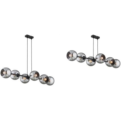 Brilagi - Pakabinamas šviestuvas ant laido DIOR 6xE27/60W/230V juoda/dūminė pilka