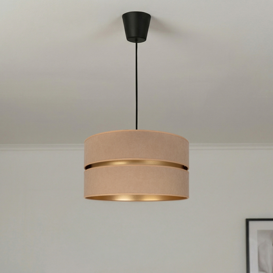 Brilagi - Pakabinamas šviestuvas ant laido DUO-DUO 1xE27/60W/230V skersmuo 40 cm smėlinė/auksinė