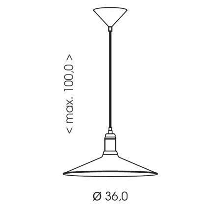 Brilagi - pakabinamas šviestuvas ant laido FORGE 1xE27/60W/230V skersmuo 36 cm juodas