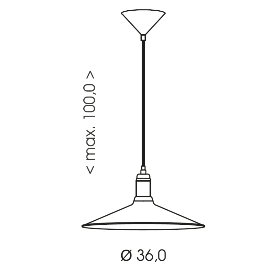 Brilagi - pakabinamas šviestuvas ant laido FORGE 1xE27/60W/230V skersmuo 36 cm juodas