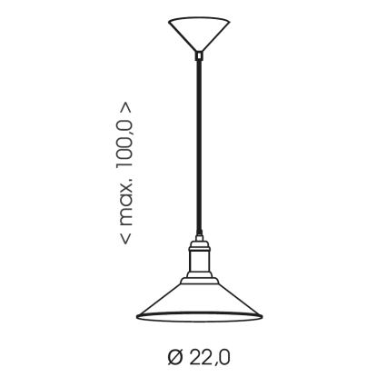 Brilagi - Pakabinamas šviestuvas ant laido FORGE 1xE27/60W/230V Ø 22 cm juodas