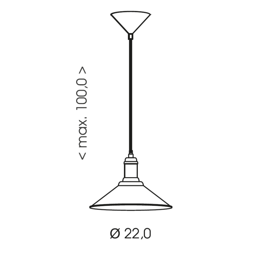 Brilagi - Pakabinamas šviestuvas ant laido FORGE 1xE27/60W/230V Ø 22 cm juodas