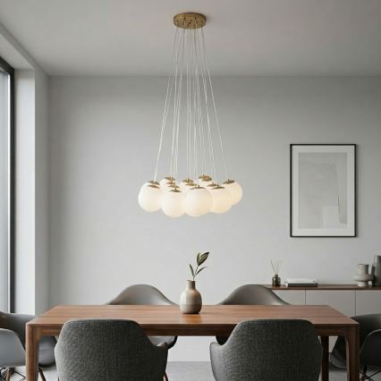 Brilagi - Pakabinamas šviestuvas ant laido GLOBE 15xE14/15W/230V baltas