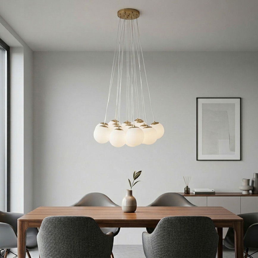 Brilagi - Pakabinamas šviestuvas ant laido GLOBE 15xE14/15W/230V baltas