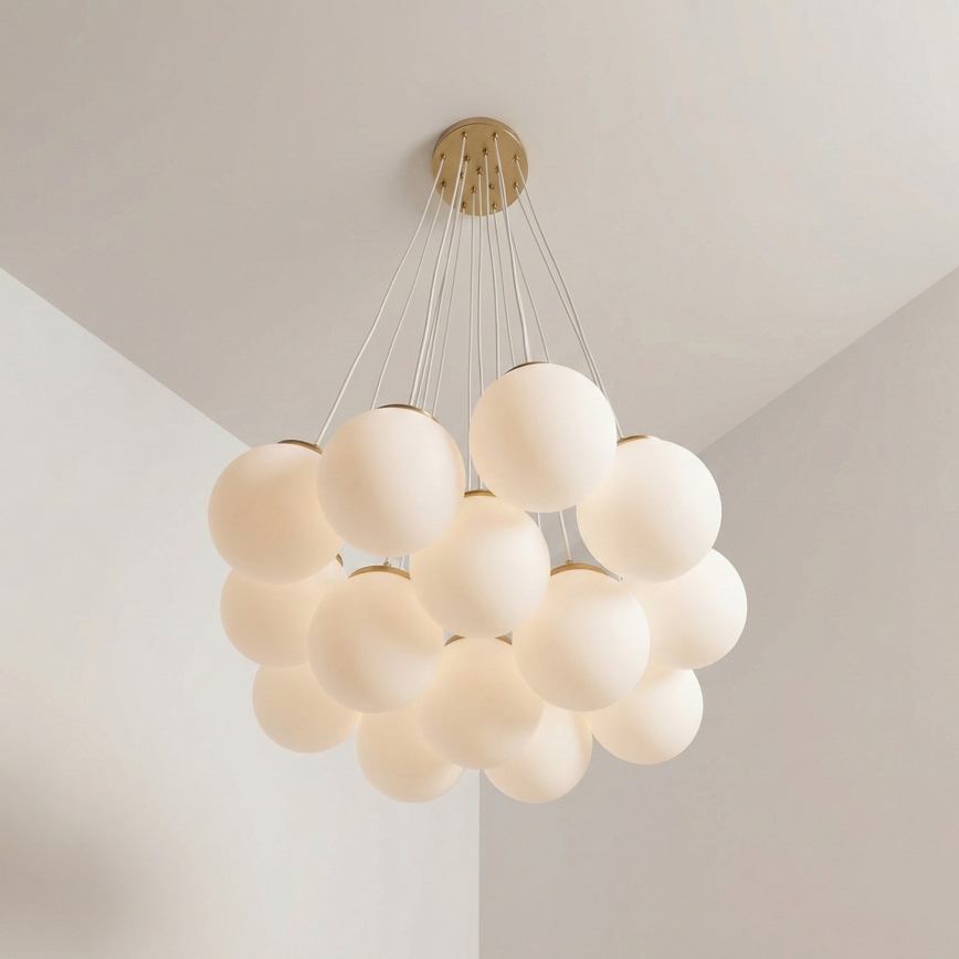 Brilagi - Pakabinamas šviestuvas ant laido GLOBE 15xE14/15W/230V baltas